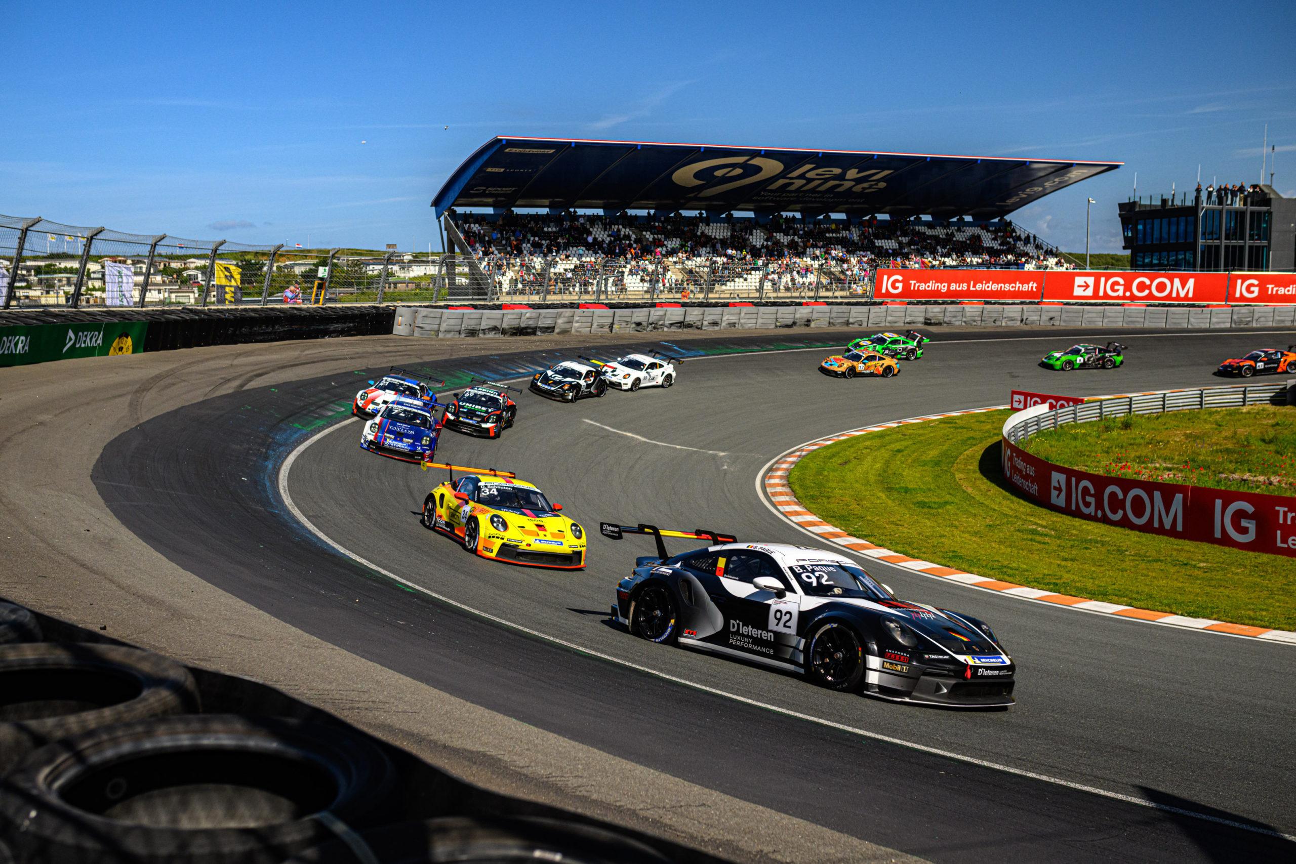 Porsche Carrera Cup Zandvoort: Dirk Schouten (Q1 Trackracing) en Benjamin Paque (D’Ieteren Luxury Pe